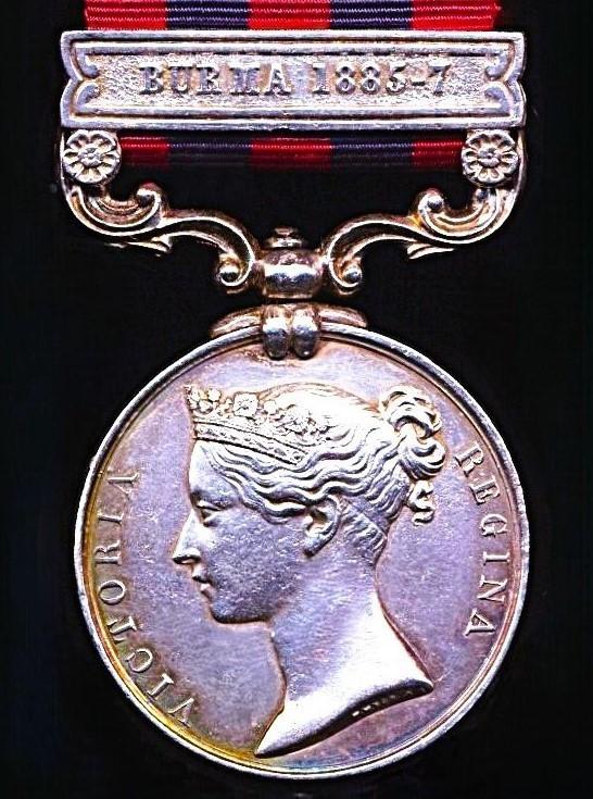 India General Service 1854-95, 1 clasp, Burma 1885-7 (Captn. J. L. Taylor Madras Railway Vol.)