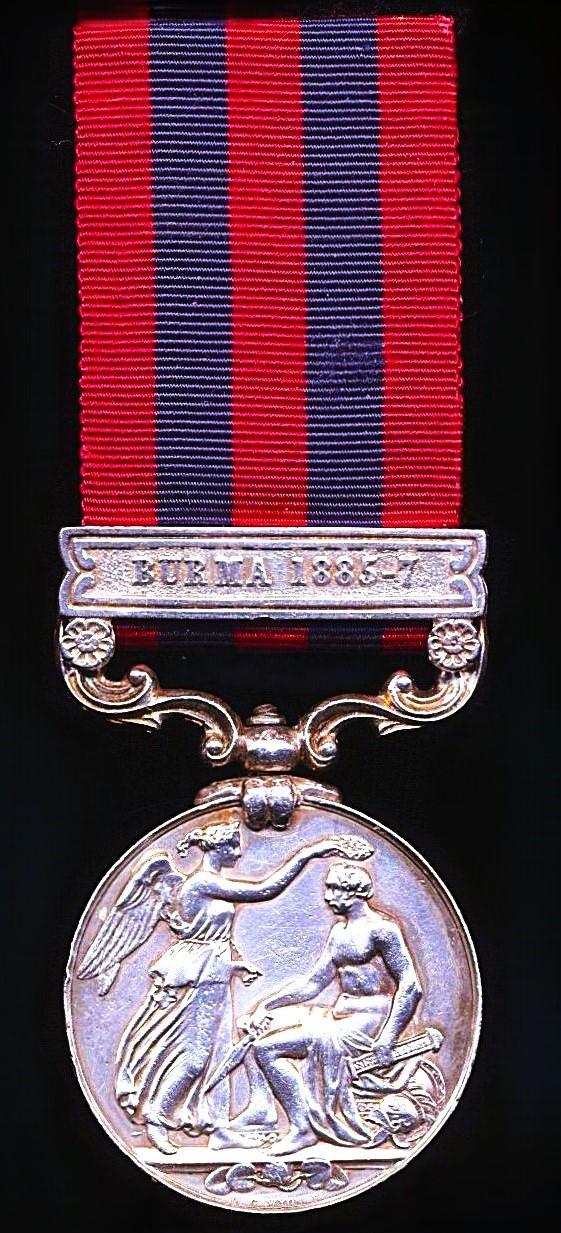 India General Service 1854-95, 1 clasp, Burma 1885-7 (Captn. J. L. Taylor Madras Railway Vol.)