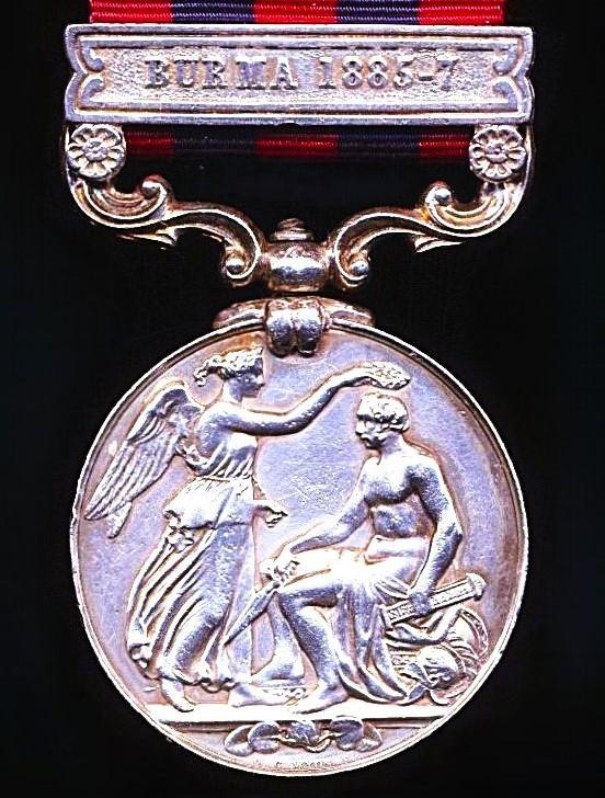 India General Service 1854-95, 1 clasp, Burma 1885-7 (Captn. J. L. Taylor Madras Railway Vol.)