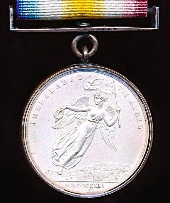 Jellalabad Medal 1842. 'Victoria Vindex' obverse legend, with second type 'Flying Victory' reverse.