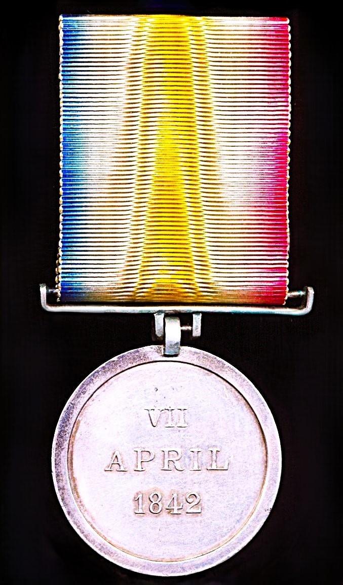 Jellalabad Medal 1842. 1st type medal with 'Mural Crown' obverse & 'VII April 1842' reverse