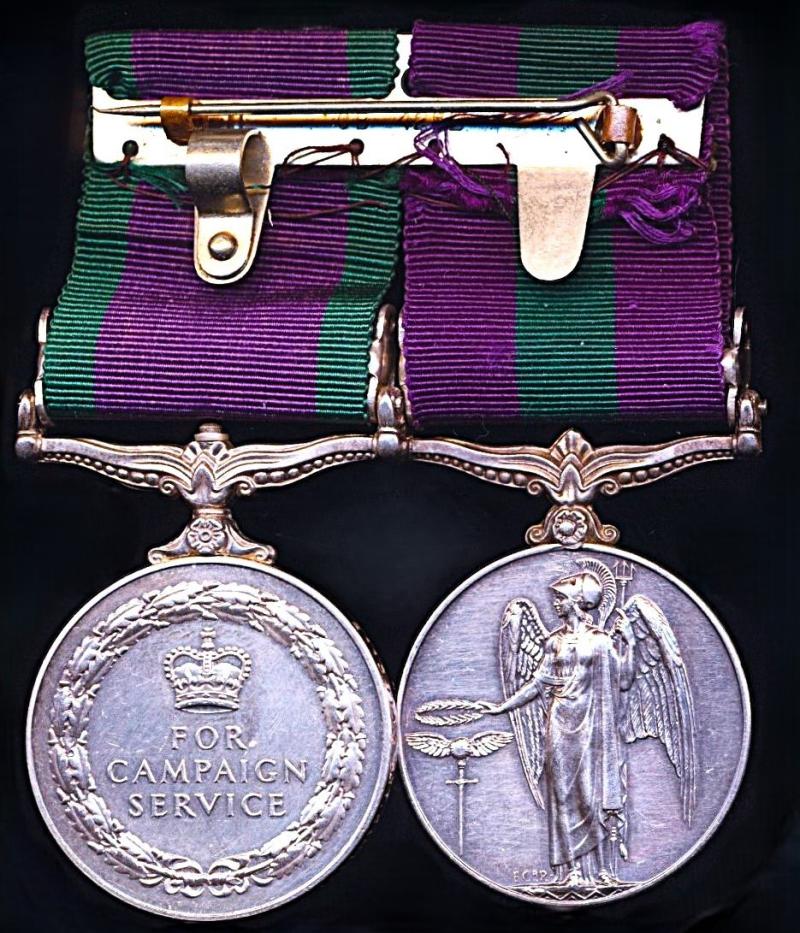 A campaign medal pair for the Malaya Emergency and Indonesian Confrontation: Sergeant Rambahadur Sunwar, Gurkha Signals