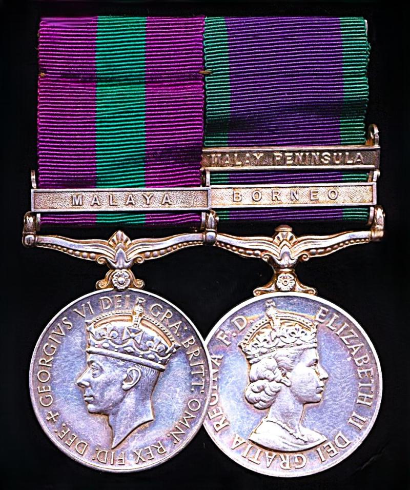 A 'Jungle Fighter's' campaign medal pair for the 'Malaya Emergency' and later 'Confrontation with Indonesia Rifleman Manbahadur Limbu, 1st Battalion 7th Gurkha Rifles