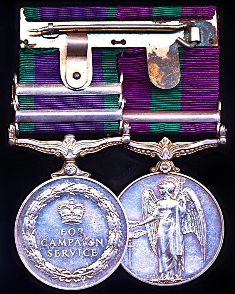 A 'Jungle Fighter's' campaign medal pair for the 'Malaya Emergency' and later 'Confrontation with Indonesia Rifleman Manbahadur Limbu, 1st Battalion 7th Gurkha Rifles