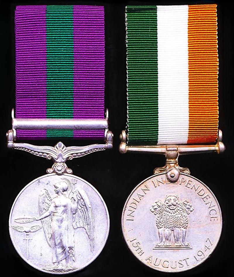A India Independence and Malaya Emergency medal pair: Rifleman Balbahadur Thapa, 2nd Gurkha Rifles