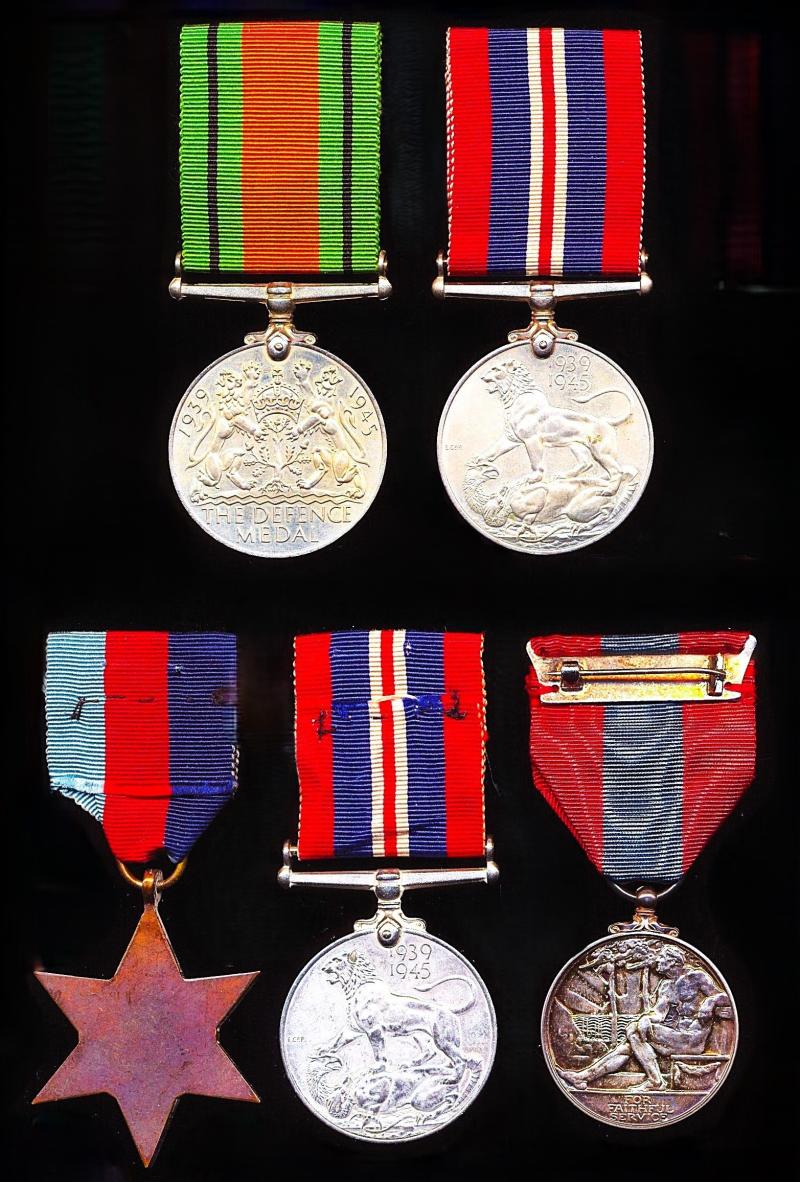 A Husband & Wife Second World War and Long Service medal lot of 5: Craftsman Stanley Cordon, R.E.M.E. late R.A.O.C. and Sergeant Edna Doreen Cordon Auxiliary Territorial Service
