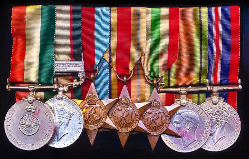 A Gurkha Officer Italy Campaign 'Wounded-in-Action' at Monte Castello, campaign and independence medal group of 7: Jemadar Lalbahadur Gurung, 3rd Battalion 3rd Gorkha Rifles, late 2nd & 1st Battalion 3rd Gurkha Rifles