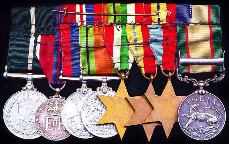 A 'Hard-Fighting' Pakistan Junior Officer's multi-campaign medal group to a former Rifleman of 'Outrams Rifles' who served with the 8th Army in North Africa & Italy: Jemadar Ali Akbar Khan late 4th (Outram's) Battalion 6th Rajputana Rifles