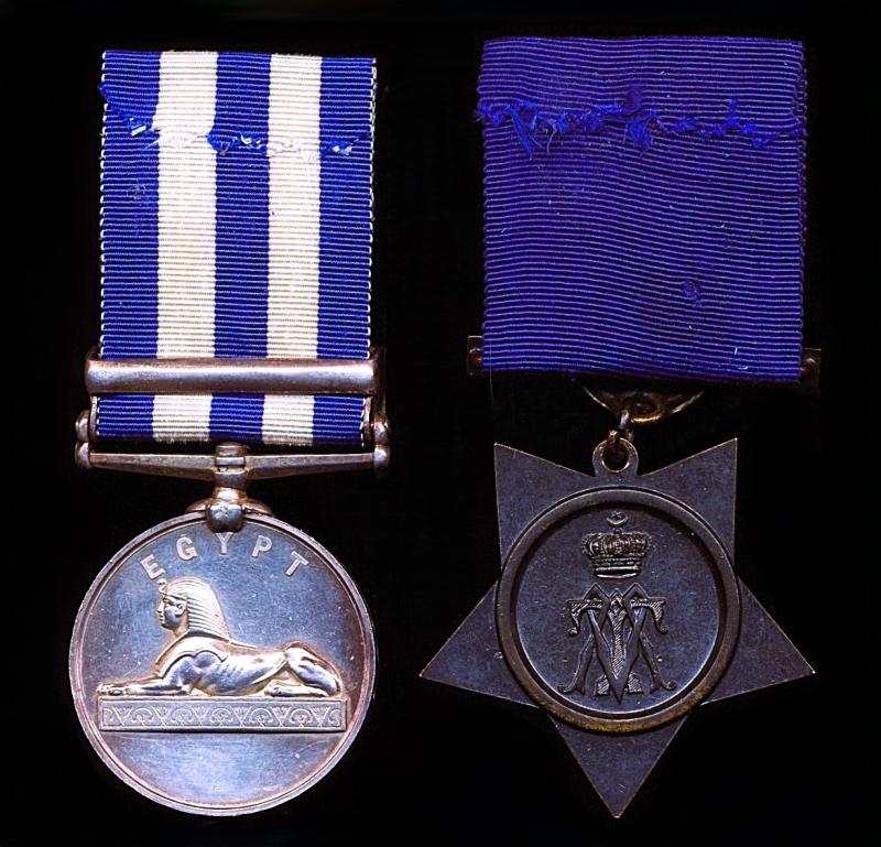 A Glenmuick / Ballater / Aboyne / Canada & Sudan interest well documented Sudan 1885 Campaign pair of medals: Sapper John Ewan, Royal Engineers, late 24th Company Royal Engineers