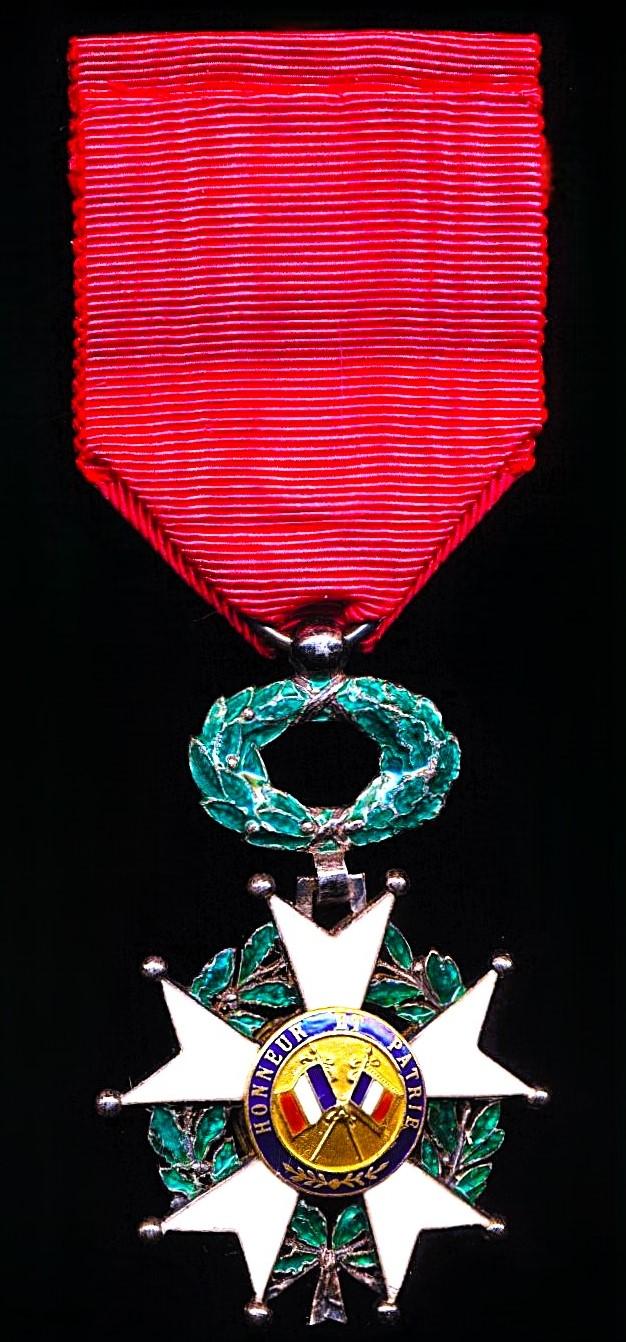 France: Legion of Honour (La Legion D'Honneur). 5th Class 'Chevalier' (Knight) breast badge in silver, gilt & enamel. An award of the 3rd Republic (circa 1870-1940). With dated '1870' obverse