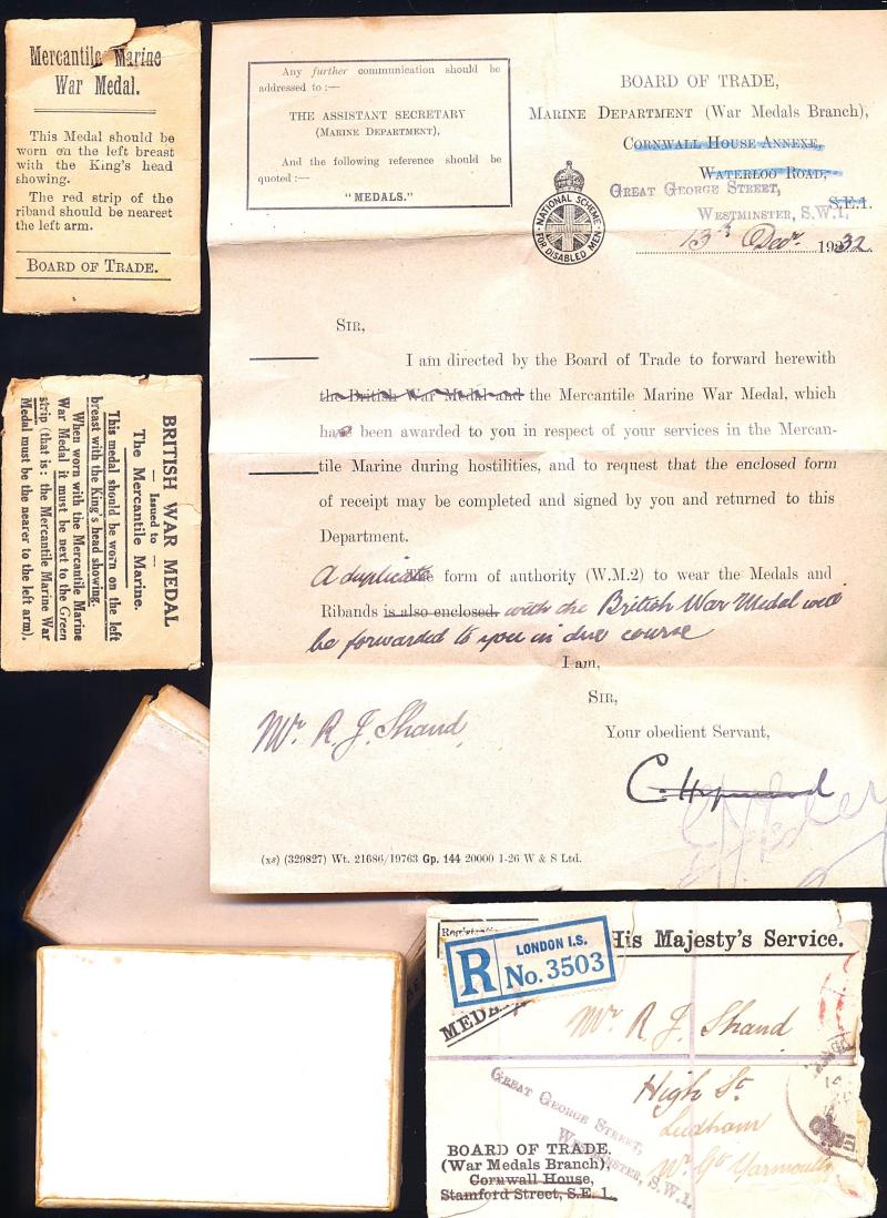 A Sunderland & Gorleston interest Mariner's World Wars O.B.E. & campaign group of 8: Chief Engineer Robert James Shand, late M.V. 'Ocean Vanity' Mercantile Marine