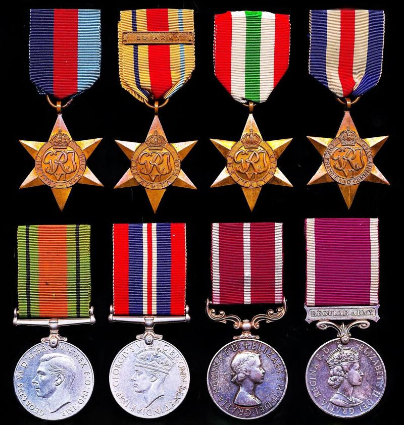 Twice Wounded - North Africa & Germany - D-Day Lander & one of 'Monty's Highlanders' medal group of 8: Warrant Officer Class 1 (Superintending Clerk) Christopher J. Kavanagh, Royal Pioneer Corps, late 5/7th Bn Gordon Highlanders, 51st Highland Division