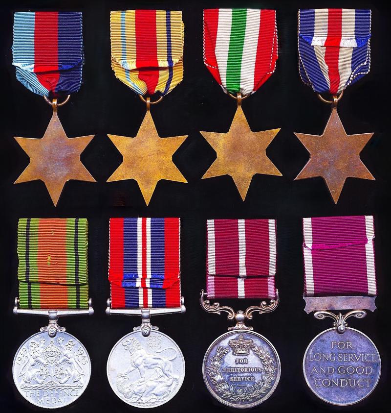 Twice Wounded - North Africa & Germany - D-Day Lander & one of 'Monty's Highlanders' medal group of 8: Warrant Officer Class 1 (Superintending Clerk) Christopher J. Kavanagh, Royal Pioneer Corps, late 5/7th Bn Gordon Highlanders, 51st Highland Division