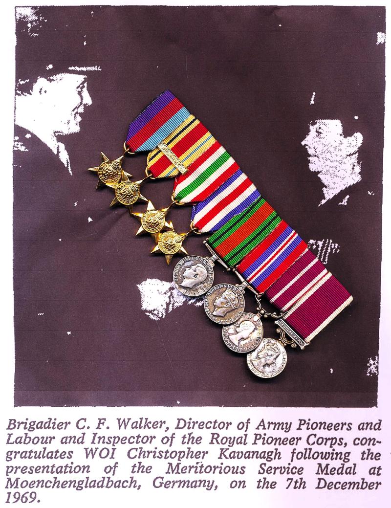 An attributed 'Fighting Irish' Twice Wounded - Egypt & Germany - D-Day Lander & one of 'Monty's Highlanders' miniature group of 8: Warrant Officer Cl Christopher J. Kavanagh, Royal Pioneer Corps, late 5/7 Gordon Highlanders & 51st Highland Division