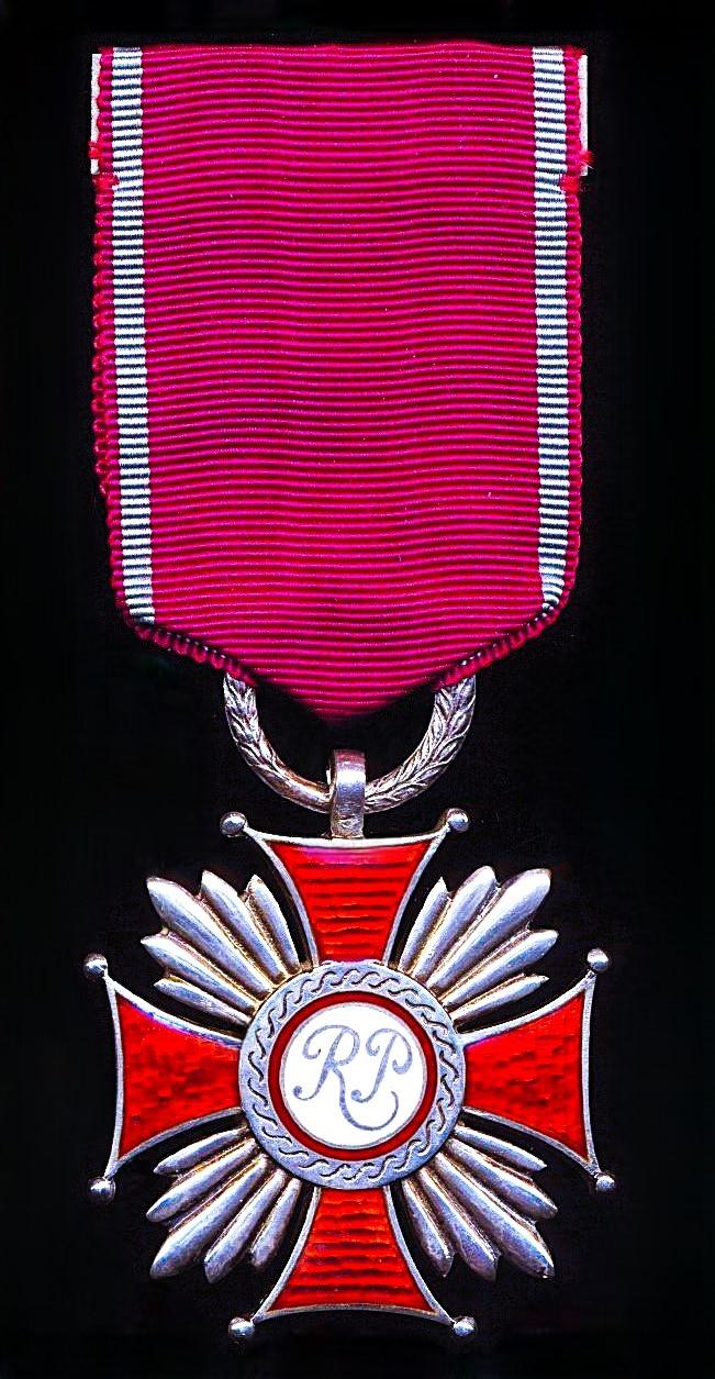 Poland (Polish Government  in Exile): Cross of Merit. 2nd Class. Silver & enamel breast badge