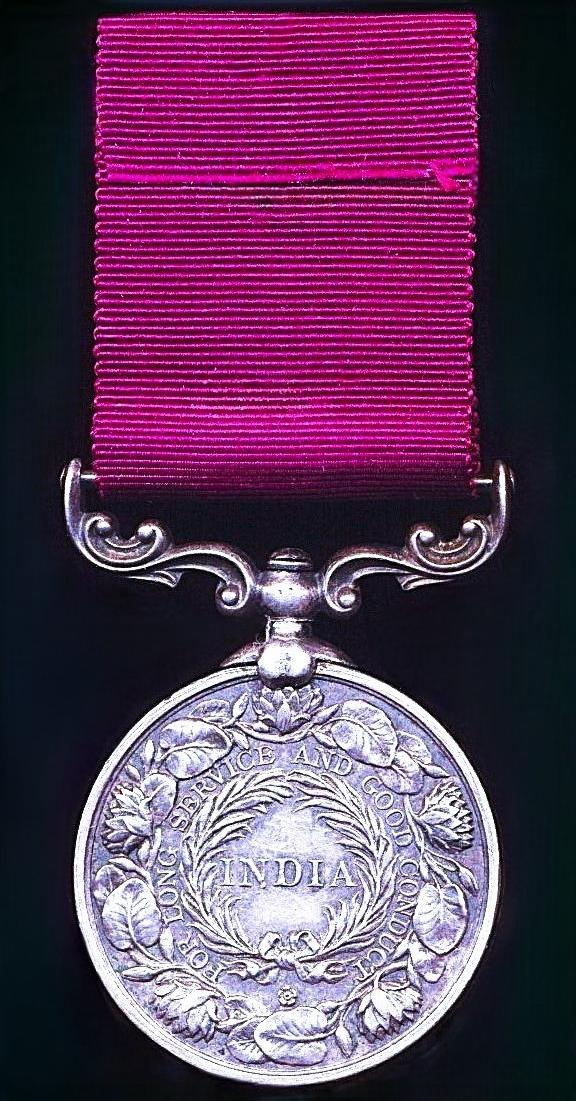 India Long Service and Good Conduct Medals. EDVII issue (1359 Naick Likal Singh 14th. P. of W. O. F. Sikhs.)