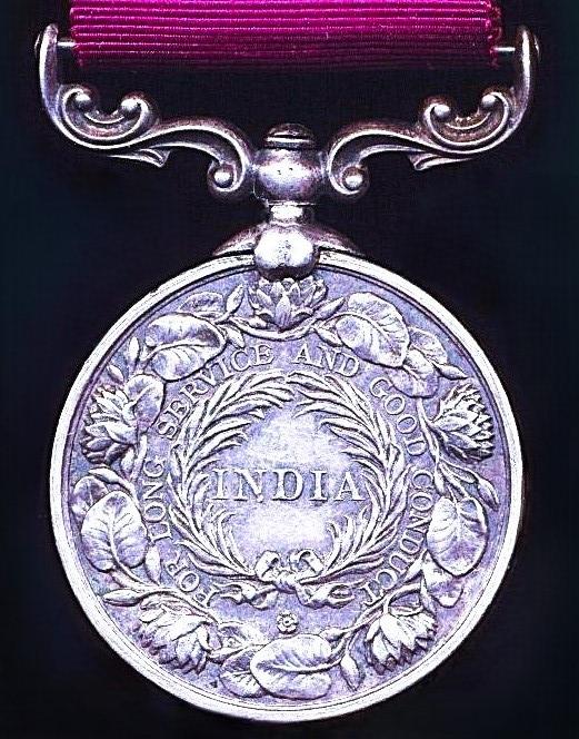 India Long Service and Good Conduct Medals. EDVII issue (1359 Naick Likal Singh 14th. P. of W. O. F. Sikhs.)
