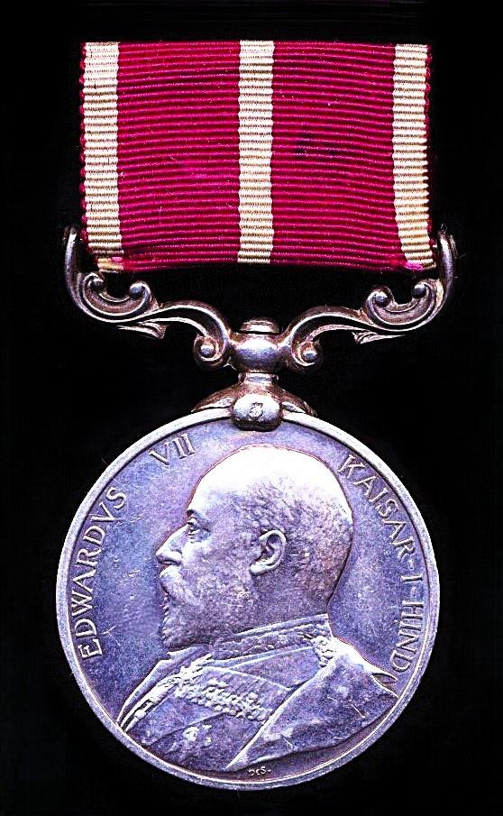 India Meritorious Service Medal,. EDVII issue (6 Kot Dufdr. Nawal Khan 30th. Mule Corps) 