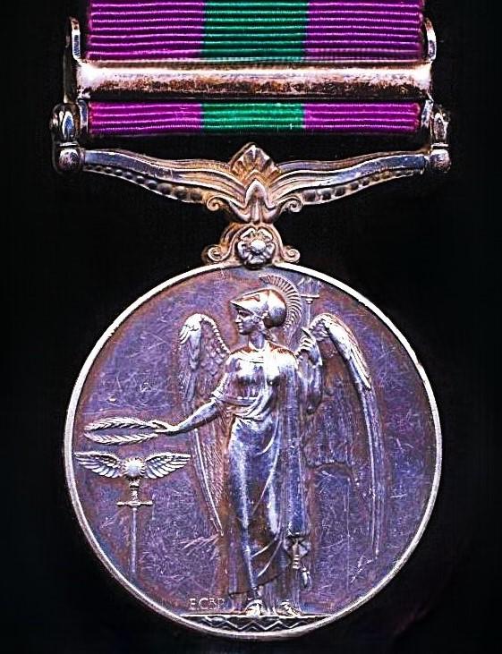 General Service Medal 1918-62. GVI first type with clasp 'Palestine 1945-48' (2660426 Gdsm P. Slade-Hurn. Coldm Gds.)