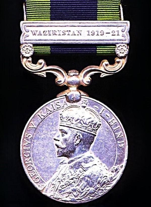 India General Service Medal 1908. GV first issue 'Waziristan 1919-1921' (3939 Sowar Janda Singh, 21 Cavy.)