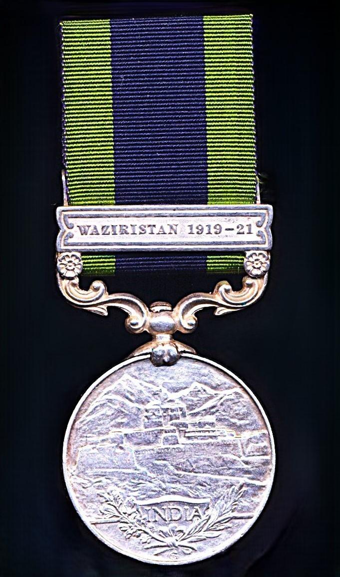 India General Service Medal 1908. GV first issue 'Waziristan 1919-1921' (3939 Sowar Janda Singh, 21 Cavy.)