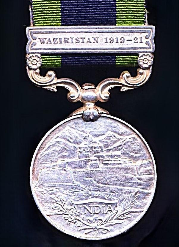 India General Service Medal 1908. GV first issue 'Waziristan 1919-1921' (3939 Sowar Janda Singh, 21 Cavy.)