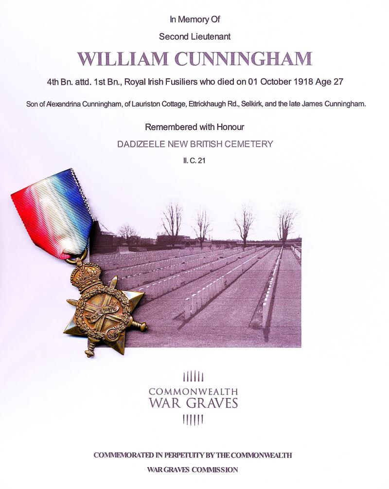 1914-15 Star (1602 Pte W. Cunningham, A. & S. Highrs.)
