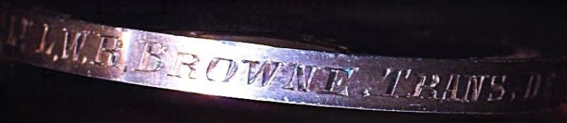 Afghanistan Medal 1878-80. No clasp (Pol. Locl. Lt. L. W. R. Browne. Trans. Dep.)