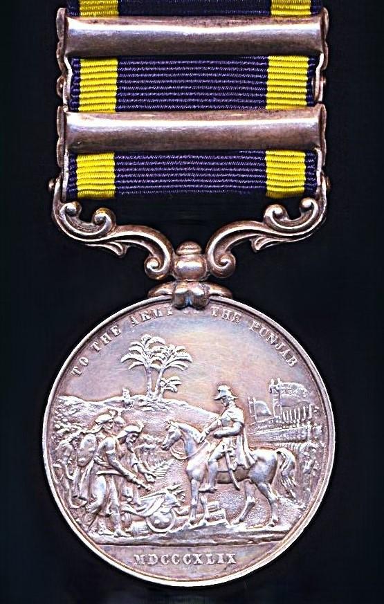 Punjab Medal 1848-49. With 2 x clasps 'Goojerat' & 'Mooltan' (S. Shankland, 1st Bn 60th R.Rifles.)