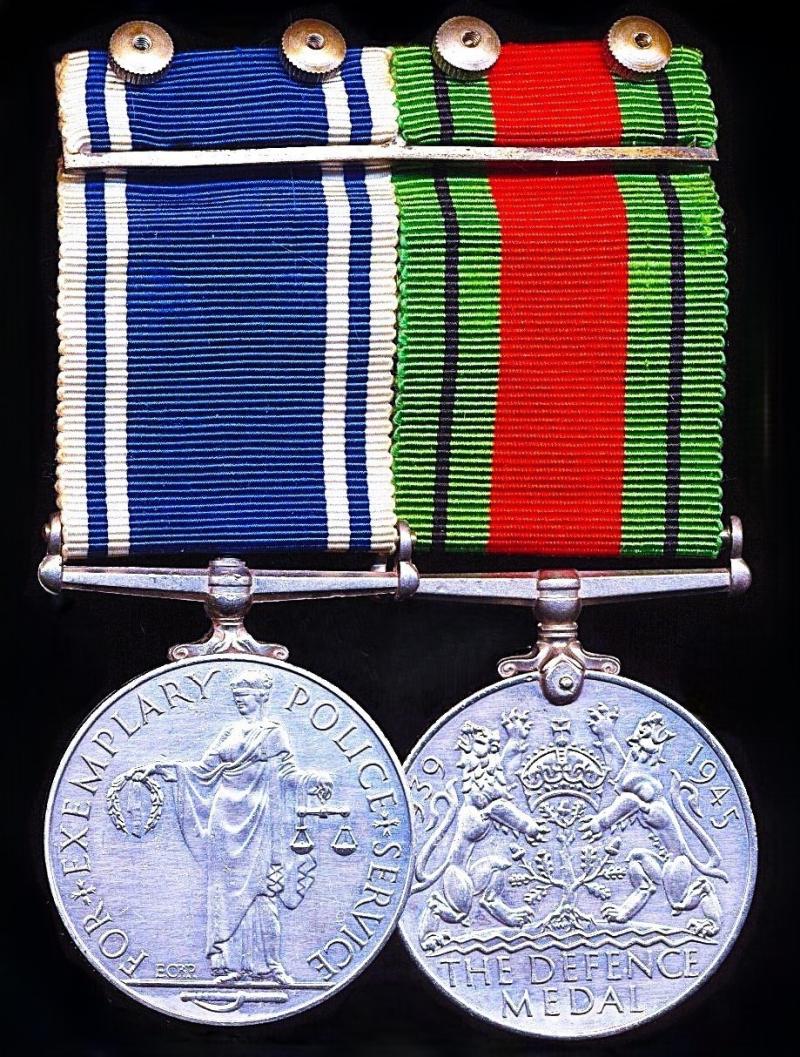 A Carmarthenshire interest Second World War 'Home Defence' and Police Long service medal pair: Constable Thomas Glyndwyr Beynon, Carmarthenshire Constabulary