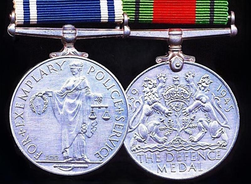 A Carmarthenshire interest Second World War 'Home Defence' and Police Long service medal pair: Constable Thomas Glyndwyr Beynon, Carmarthenshire Constabulary