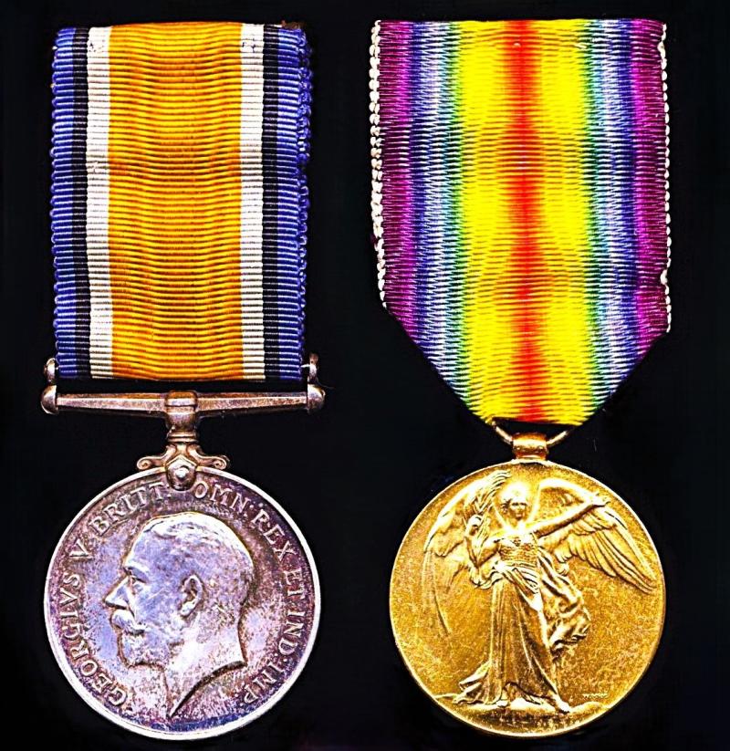 A Life-Guards / Great Western Railway / Wootton Bassett /Wiltshire interest Great War 'Gassed on the Western Front' medal pair: Trooper Henry 'Harry' Leonard Brust 1st Household Battalion, formerly 2nd Life Guards & latterly Coldstream Guards