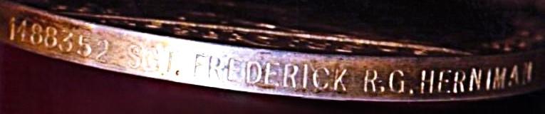 British Empire Medal (Military). GVI 1st Issue (1488352 Sgt. Frederick R.G. Herniman)